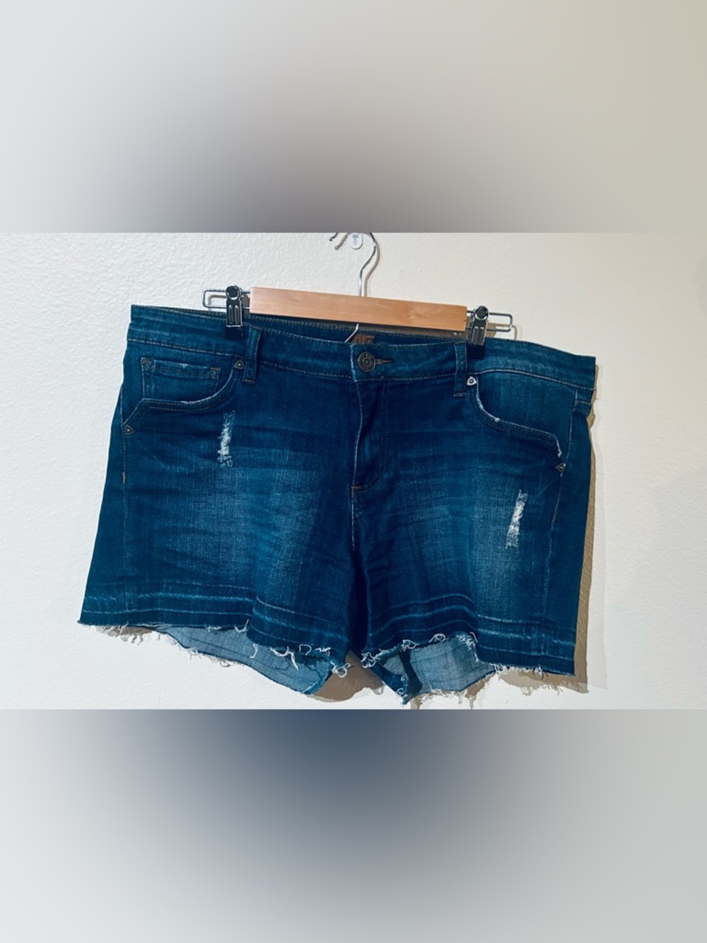 Kut from the Kloth Blue Distressed Denim Cutoff Shorts